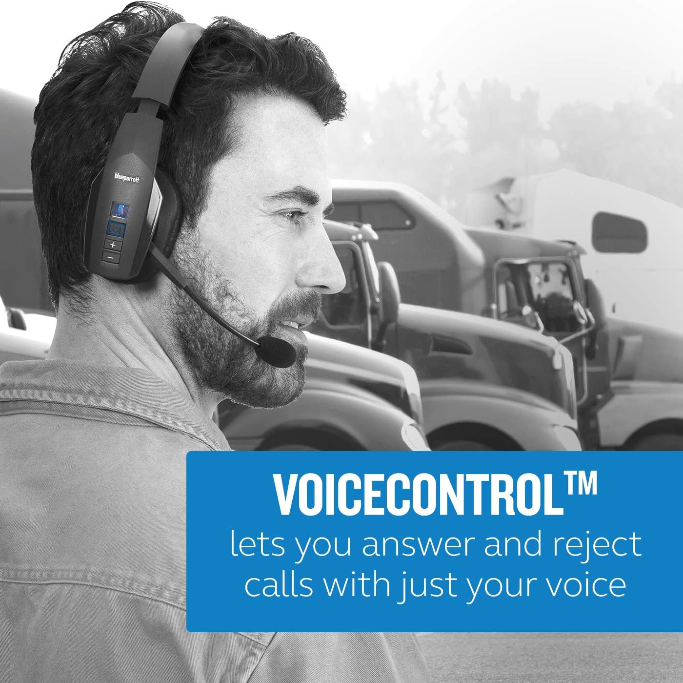 BlueParrott B450-XT Mono Bluetooth Wireless Headphones 96% Noise Canceling Over Head Trucker Headset with Mic, All Day Comfort Padded Headband, 300 ft. Wireless Range, 24 hrs. Talk Time, Black - Image 6