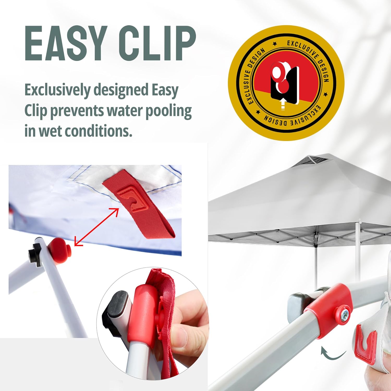 CROWN SHADES 10x10 Pop Up Canopy with 1 Side Wall - Beach Tent with One Push Setup - Outdoor Sun Shade for Events, Parties, Camping - Gazebo with STO-N-Go Cover Bag (White) - Image 6