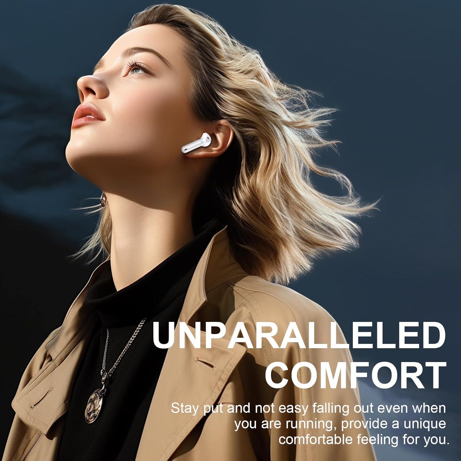 Earbuds Wireless Bluetooth 5.4 Headphones Noise Cancelling, 40H Playtime Bluetooth Ear bud with Dynamic Drivers Stereo, Earphone Wireless Bluetooth Headset with LED Power Display for Laptop Pad Phones - Image 7