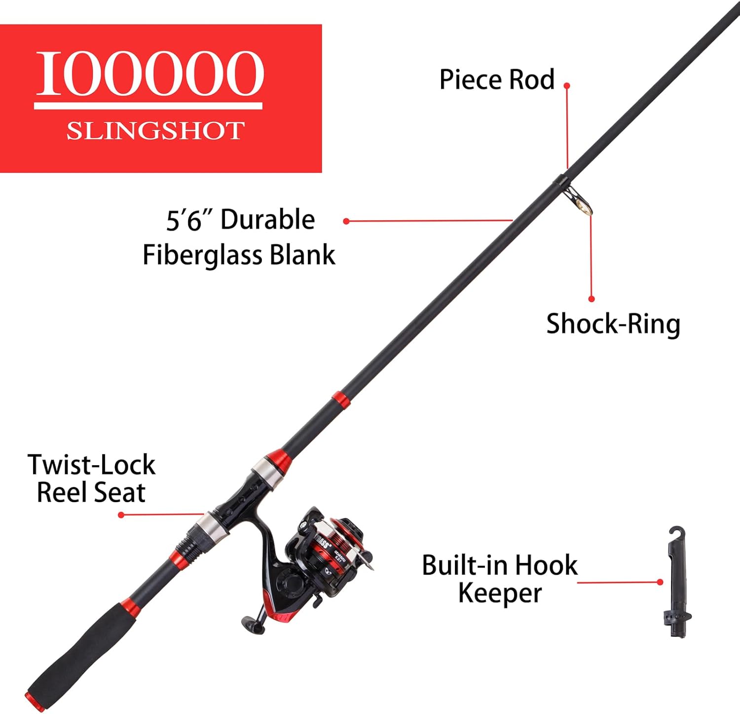 I00000 Fishing Rod and Reel Combos with Fiberglass Telescopic Fishing Pole - Spinning Reel Fishing Carrier Bag, Freshwater and Saltwater Fishing Rod Kit,Travel Fishing Kit for Bass Trout - Image 6