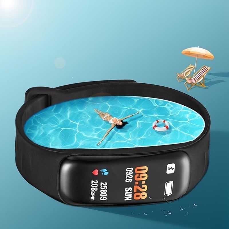 Smart Bracelet for Men Women IP68 Waterproof, 110+ Sport Modes, Fitness Activity Tracker, Heart Rate Sleep Monitor, Pedometer, Smart Watches for Android iOS, 2024  (Black) - Image 2