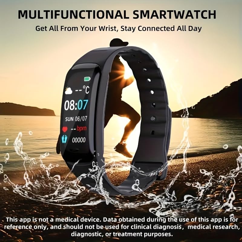 Smart Bracelet for Men Women IP68 Waterproof, 110+ Sport Modes, Fitness Activity Tracker, Heart Rate Sleep Monitor, Pedometer, Smart Watches for Android iOS, 2024  (Black) - Image 5