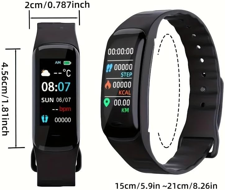 Smart Bracelet for Men Women IP68 Waterproof, 110+ Sport Modes, Fitness Activity Tracker, Heart Rate Sleep Monitor, Pedometer, Smart Watches for Android iOS, 2024  (Black) - Image 8