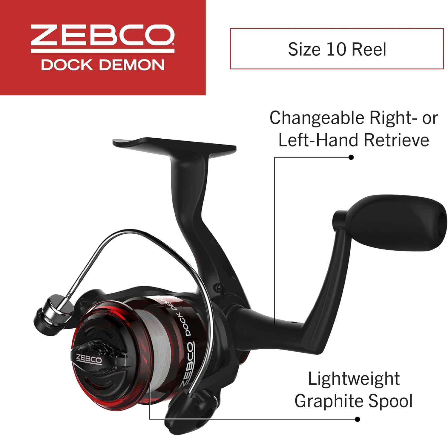 Zebco Dock Demon Spinning Reel or Spincast Reel and Fishing Rod Combo, 30-Inch Durable Fiberglass Rod, QuickSet Anti-Reverse Fishing Reel - Image 3