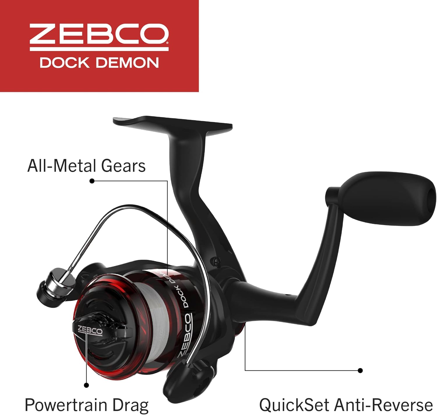 Zebco Dock Demon Spinning Reel or Spincast Reel and Fishing Rod Combo, 30-Inch Durable Fiberglass Rod, QuickSet Anti-Reverse Fishing Reel - Image 4